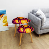Triangle Retro Midcentury Coffee Table Set - Tripod 70s Nesting Tables