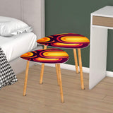 Triangle Retro Midcentury Coffee Table Set - Tripod 70s Nesting Tables