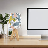 Floral 60s Retro Wooden Tripod Table Lamp – Midcentury LED Smart Light