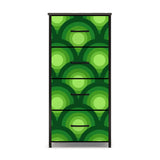 70s Retro Green Peacock Eye Dresser: Midcentury Modern 4-Drawer Cabinet