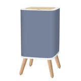 Retro Nordic Square Small Trash Can with Lid, pale blue taupe