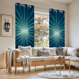 Retro Sunburst Blackout Curtains: Mid-Century Modern Thermal Panels