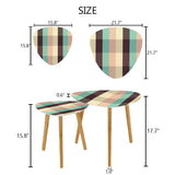 Triangle 60s Retro Tripod Nesting Table Set, Plaid Pattern