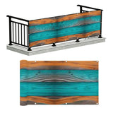 Retro Wood Grain Privacy Screen – Waterproof Balcony Fence Cover