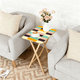 Wooden TV Dinner Trays Set of 4 with Storage Rack – Retro Folding Tables
