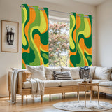 Psychedelic 70s Midcentury Blackout Curtains: Vibrant Retro Multi Sizes Drapes