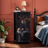 Baroque Still Life Print 4-Drawer Dresser – Moody Lightweight Storage - retro dresser