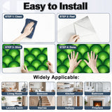 70s Green Retro Stick & Peel Kitchen Wall Panel Kit: Waterproof PVC Tiles