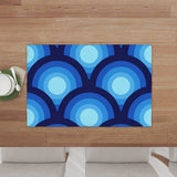 Midcentury Inspired Placemats – 70s Blue Retro Double Sided Heat Proof