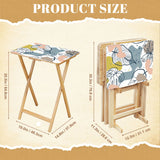 Pastel Leaves retro TV tray set of 4, size guide with table and rack dimensions