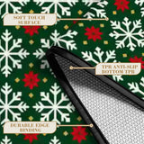 Green Snowflake Christmas Runner Rug 24" × 120" – Nordic Retro Style