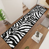 Black White Zebra Runner Rug – Retro Multiple Sizes Animal Print Carpet