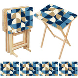 Space-Saving Wooden TV Trays Set | Midcentury Modern Design