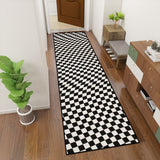 Vintage Retro Chessboard Runner Rugs | 80s Op-Art Home Decor