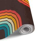 70s Midcentury Modern Disco Rainbow Wall Mural – Retro Removable Wallpaper