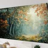 Foggy Tree Path Oil Painting Full-Wall Peel & Stick Wallpaper - Custom Sizes