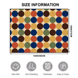 Big Polka Dots 70s Retro Rug 12x9 ft – Midcentury Plush Non-Slip Carpet - retro rug