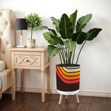 Black Orange Yellow 70s Scandi Style Plant Pot with Wooden Legs - Home Accessories