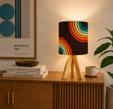 Black Orange Yellow 70s Scandi Style Plant Pot with Wooden Legs - Home Accessories