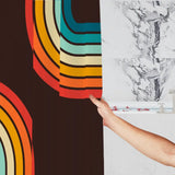 Black Rainbow 70s Retro Shower Curtain - Midcentury Style Home - retro bathroom