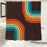 Black Rainbow 70s Retro Shower Curtain - Midcentury Style Home - retro bathroom