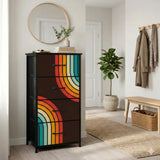 Black Rainbow 70s Retro Shower Curtain - Midcentury Style Home - retro bathroom