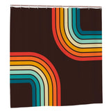 Black Rainbow 70s Retro Shower Curtain - Midcentury Style Home - Plastic / 72’’x72’’ - retro bathroom