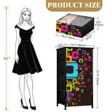 Black Rainbow Color-Popped Retro Atomic Fabric Dressers for Every Room - One Size - retro ads