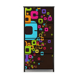 Black Rainbow Color-Popped Retro Atomic Fabric Dressers for Every Room - One Size - retro ads