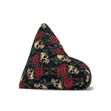 Black Red Green Gothic Bean Bag Chair Cover - Skulls and Roses Decor for Game Rooms Lounge Living Room - 2 sizes