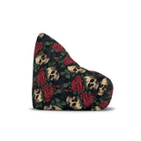 Black Red Green Gothic Bean Bag Chair Cover - Skulls and Roses Decor for Game Rooms Lounge Living Room - 2 sizes