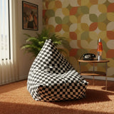 Black White Retro 60s Mod Style | Chessboard Bean Bag Chair Cover in 2 Sizes - retro ads