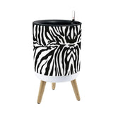 Black White Zebra Flower Pot - Retro Animal Print Wooden Legs Plant Pot - retro ads