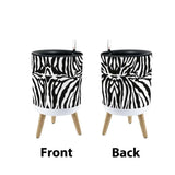 Black White Zebra Flower Pot - Retro Animal Print Wooden Legs Plant Pot - retro ads