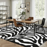 Black White Zebra Runner Rug – Retro Multiple Sizes Animal Print Carpet - retro runner