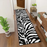 Black White Zebra Runner Rug – Retro Multiple Sizes Animal Print Carpet - retro runner