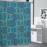 Blue 60s Retro Shower Curtain – Midcentury Modern Bathroom Accent - retro bathroom