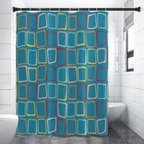 Blue 60s Retro Shower Curtain – Midcentury Modern Bathroom Accent - retro bathroom