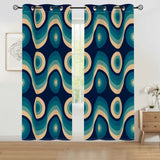 Blue Beige 60s Wave Pattern Bath Mat | Mid Century Home Decor - retro bathroom