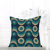 Blue Beige 60s Wave Pattern Bath Mat | Mid Century Home Decor - retro bathroom
