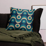 Blue Beige Vintage 70s Bath Mat Set 3pcs | Retro Midcentury Bathroom - One Size - retro bathroom