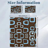 Blue Brown Retro Double Duvet Cover Set: Full Size Midcentury Bedding - retro bedding