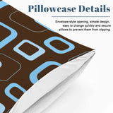 Blue Brown Retro Double Duvet Cover Set: Full Size Midcentury Bedding - retro bedding