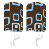 Blue Brown Retro Double Duvet Cover Set: Full Size Midcentury Bedding - retro bedding