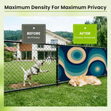 Blue Mid-Century Outdoor Privacy Screen – Waterproof Balcony Cover - Retro Privacy Screen