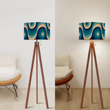 Blue Midcentury Modern Tripod Floor Lamp: 70s Nordic Retro Style LED Remote - retro floor lamps