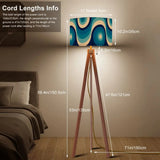 Blue Midcentury Modern Tripod Floor Lamp: 70s Nordic Retro Style LED Remote - retro floor lamps
