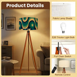 Blue Midcentury Modern Tripod Floor Lamp: 70s Nordic Retro Style LED Remote - retro floor lamps