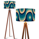 Blue Midcentury Modern Tripod Floor Lamp: 70s Nordic Retro Style LED Remote - US Plug - retro floor lamps