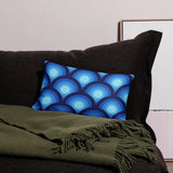 Blue Midcentury THROW PILLOW 70s Retro Circles Pattern - retro pillow